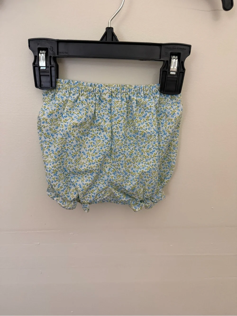 Baby Sen by Remember Nguyen Blue Gingham Baby Matching Set with Floral Trim